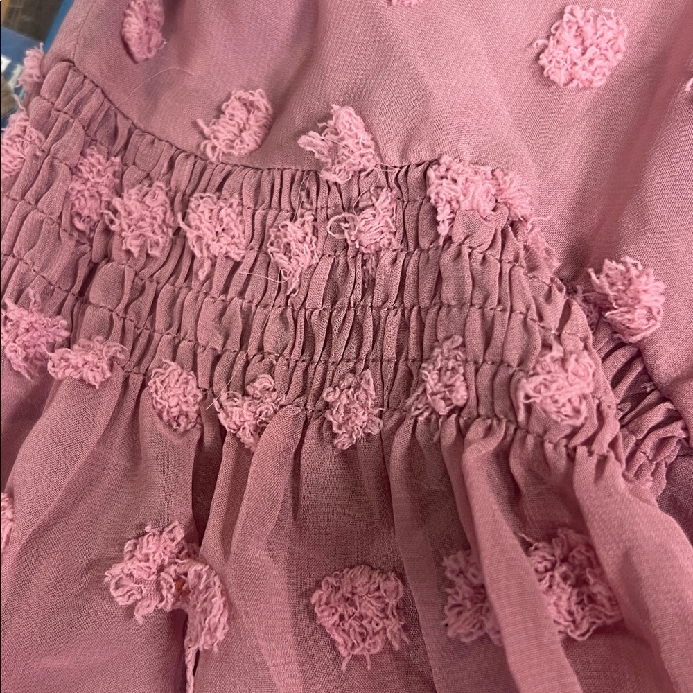 Pink Textured Button-Up Blouse - Picture 5 of 5